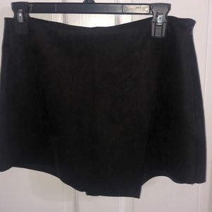 Black suede Skort